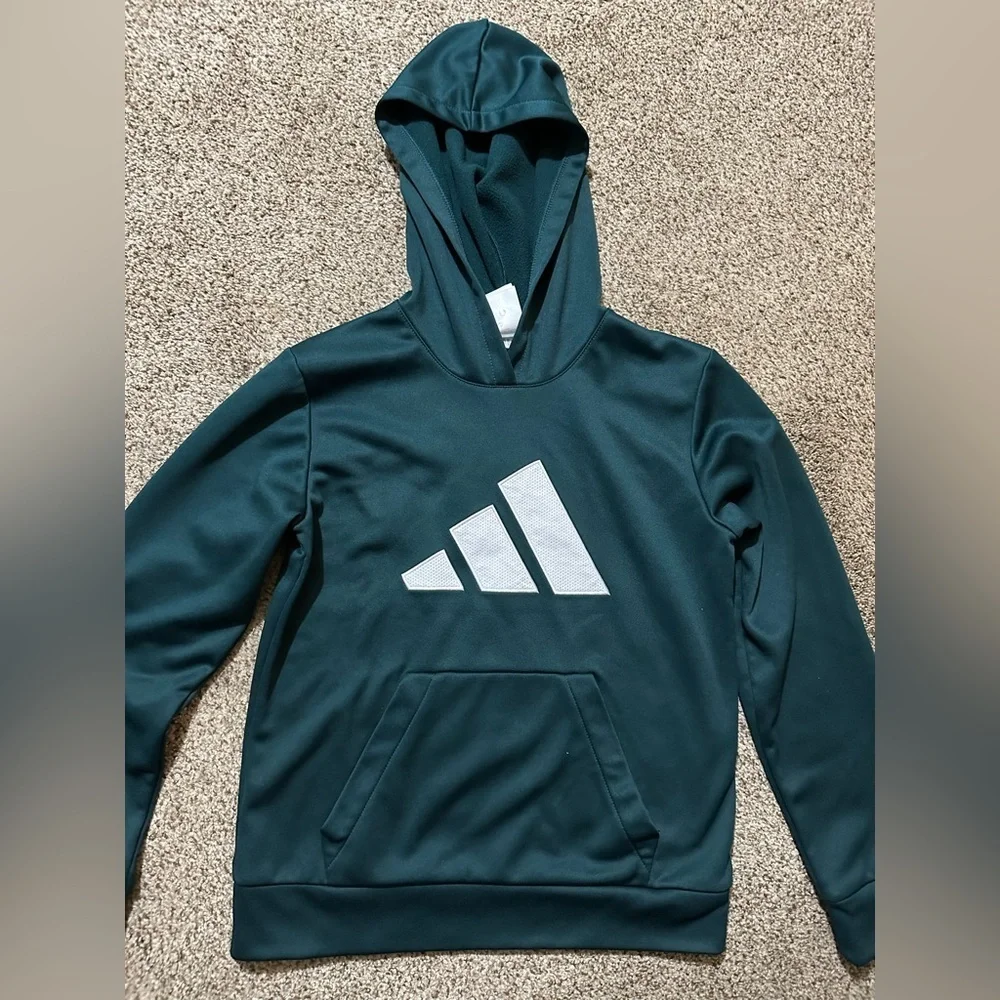 Kids Adidas Green Hoodie Sweater